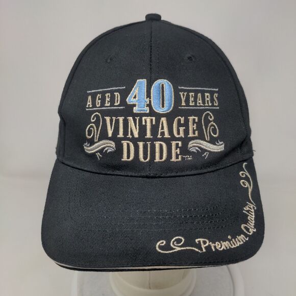 Aged 40 Years Vintage Dude Slideback Hat Black One Size Adjustable Laid Back - Picture 2 of 7